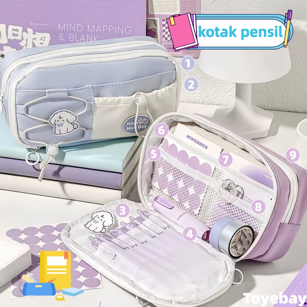 [COD]Tas pensil mewah Kotak Pena/Tempat Pensil Multifungsi Anak/Kotak Pensil Aesthetic Korea/Tas pen