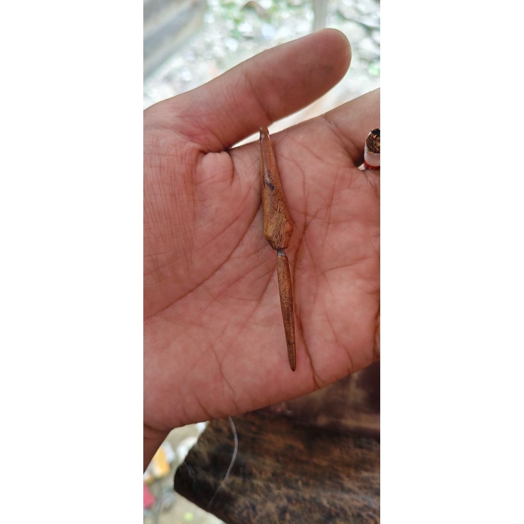 keris pusaka tombaklurus mini uk -+2.5cm jimatan asli tempa