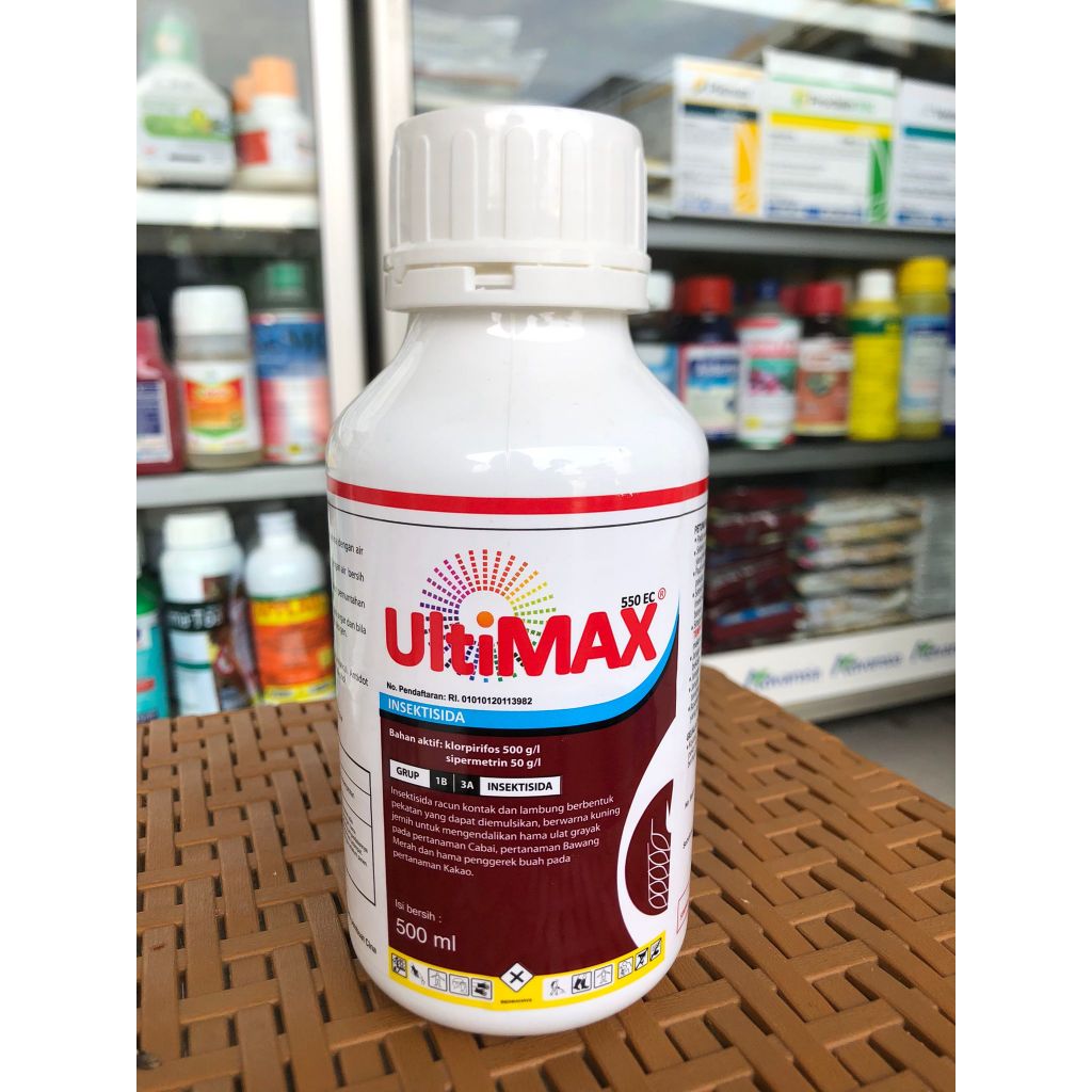 INSEKTISIDA ULTIMAX 550 EC ISI 500 ML PENGENDALI HAMA ULAT GRAYAK