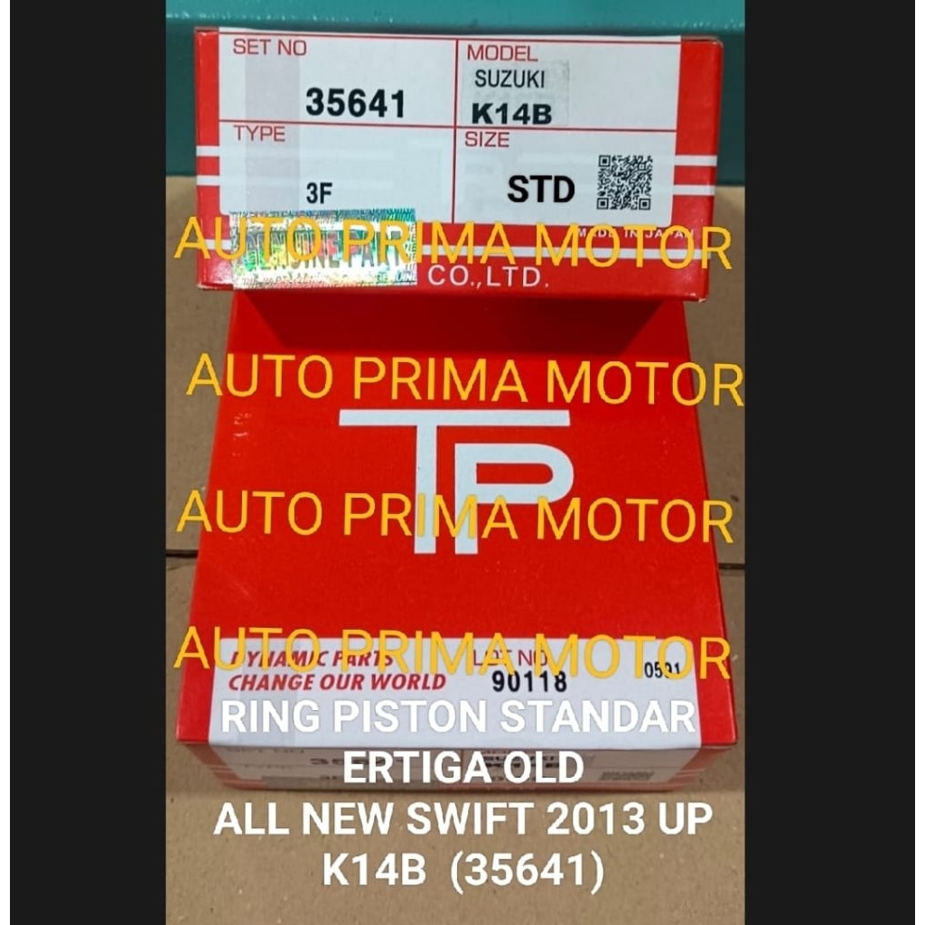 RING PISTON SEHER ALL NEW SWIFT 2013 UP ERTIGA OLD K14B SIZE STD STANDAR 35641 1SET