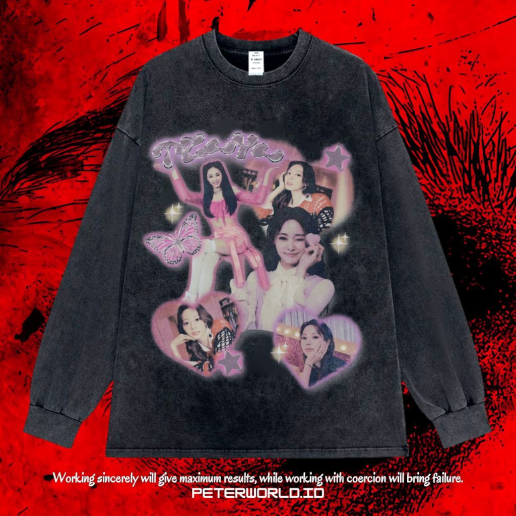 Kaos Tzuyu Long sleeve Oversize Washing Vintage Tee | Kaos Oversized | Kaos Long sleeve | Kaos Washi