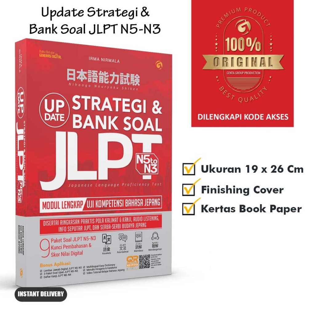 BUKU TES JLPT - UPDATE STRATEGI & BANK SOAL JLPT JAPANESE LANGUAGE PROFICIENCY TEST N5-N3