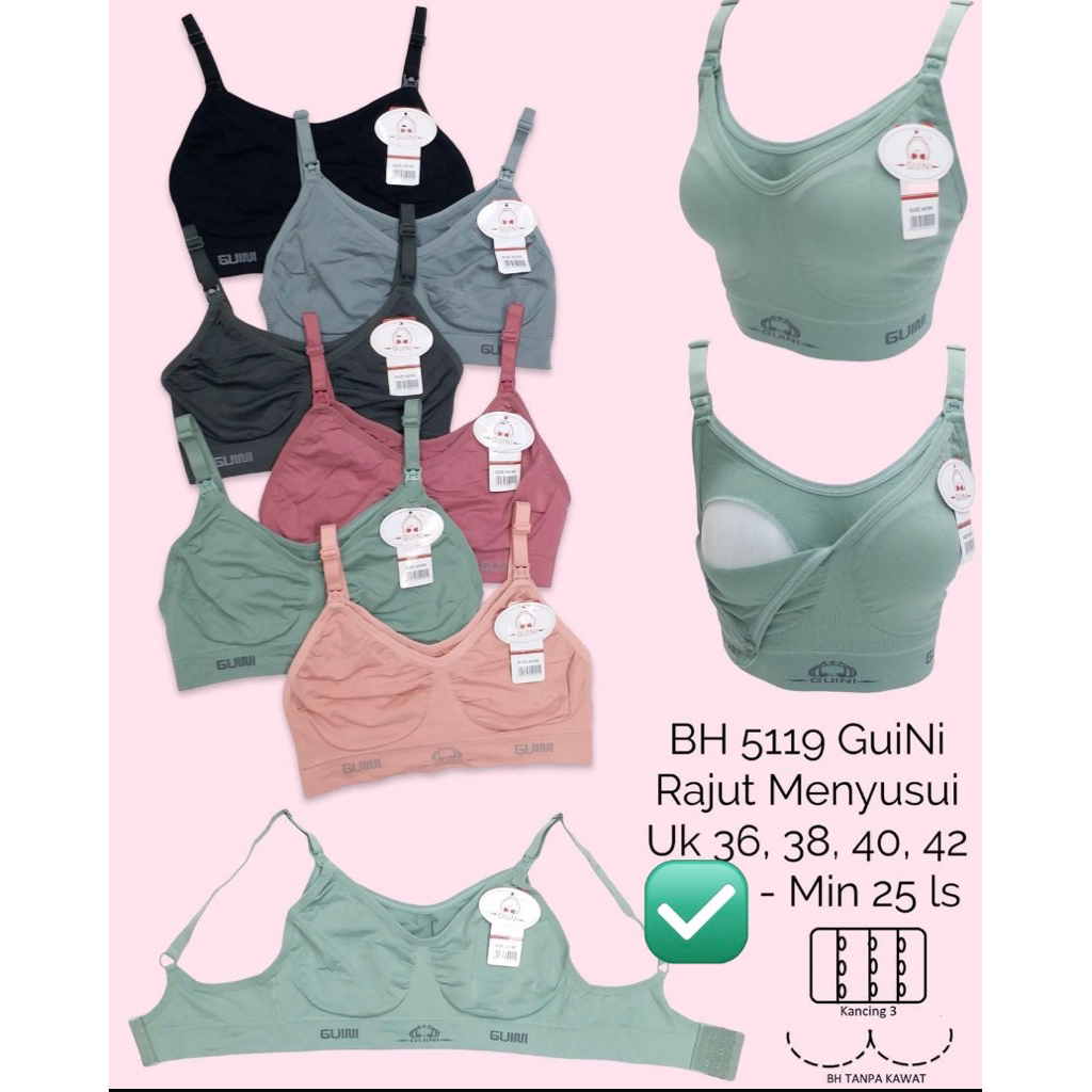 bra guini menyusui tanpa kawat bahan rajut