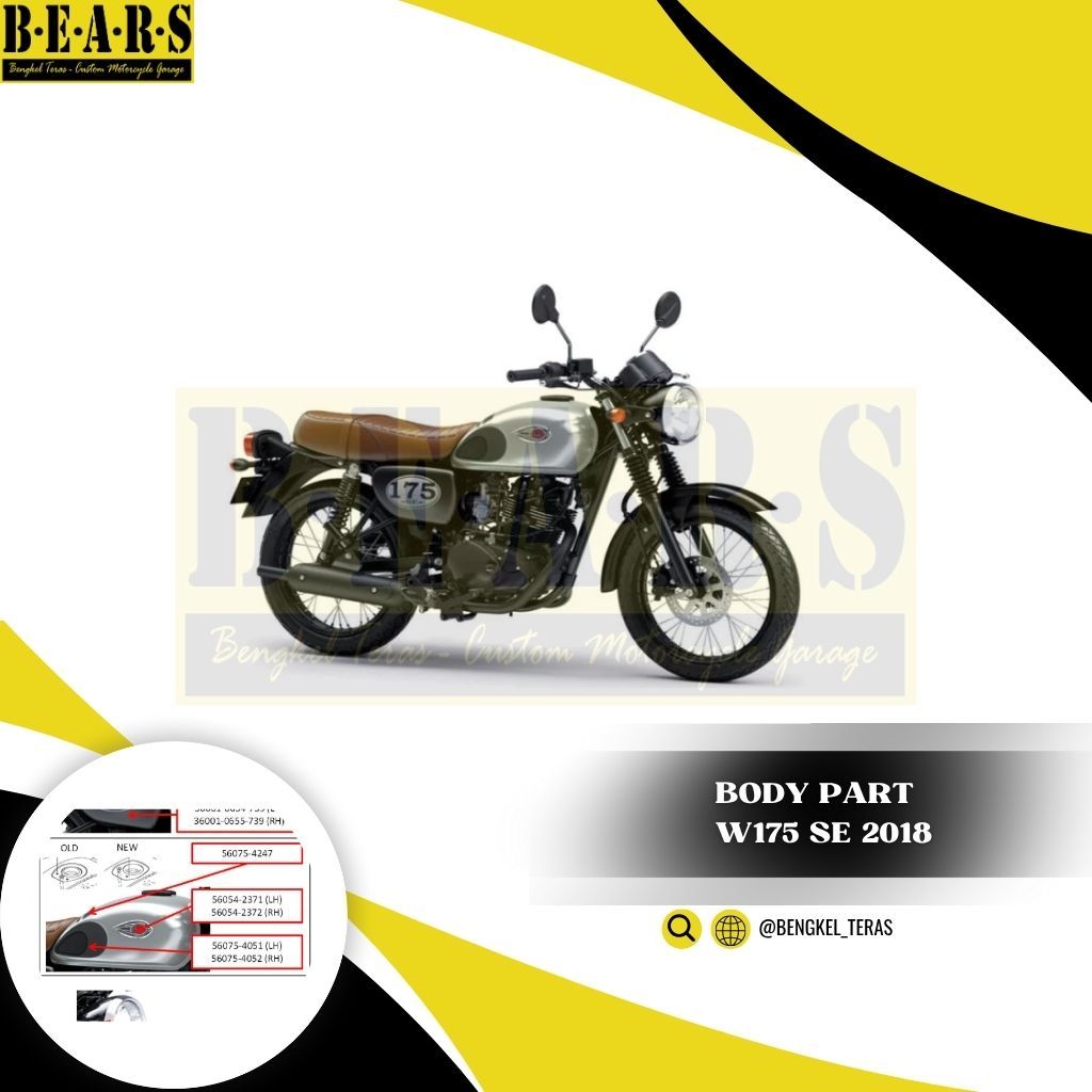 Bodi Part Kawasaki W175 METALLIC RESPLENDENT SILVER (W175 SE 2018) Part 2