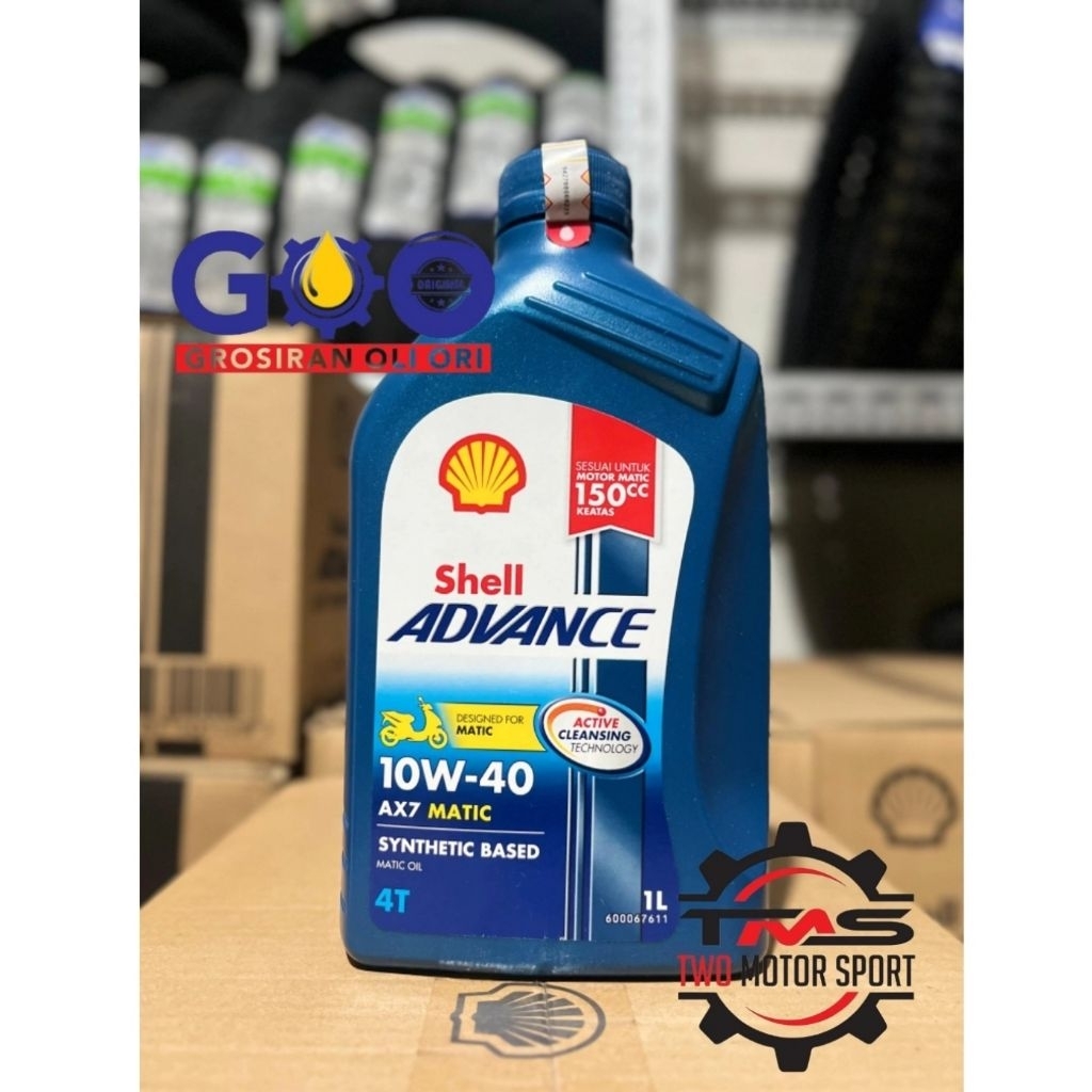 100% ORI OLI SHELL MATIC 1 LITER AX7 SC 10W40 OLI MOTOR NMAX AEROX