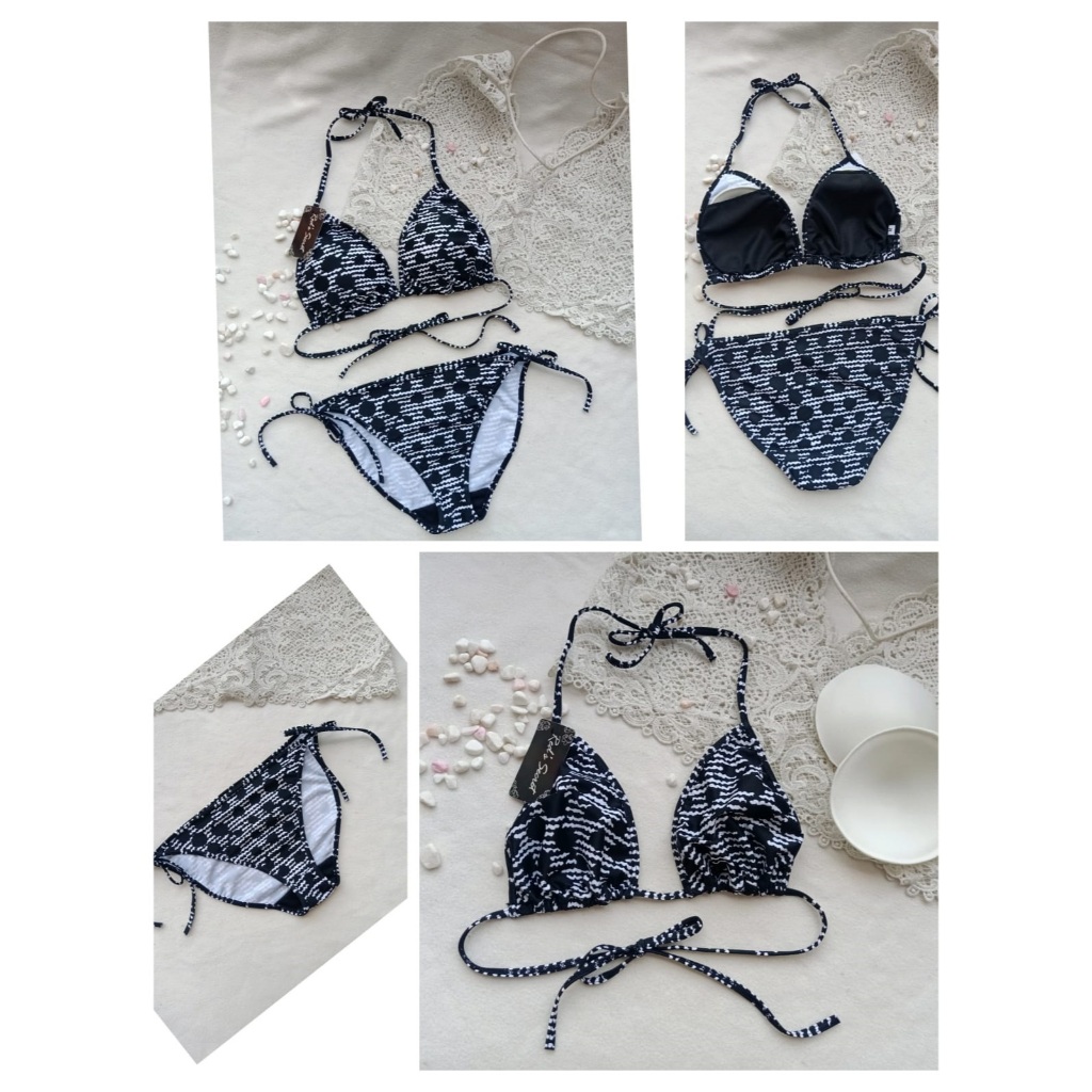 BK 3301 HITAM DOT - BIKINI PANTAi SEGITIGA IKAT