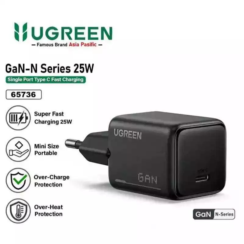 UGREEN Kepala Charger GaN 25 Watt Fast Charging GAN 25W Adapter Charger PD 25w