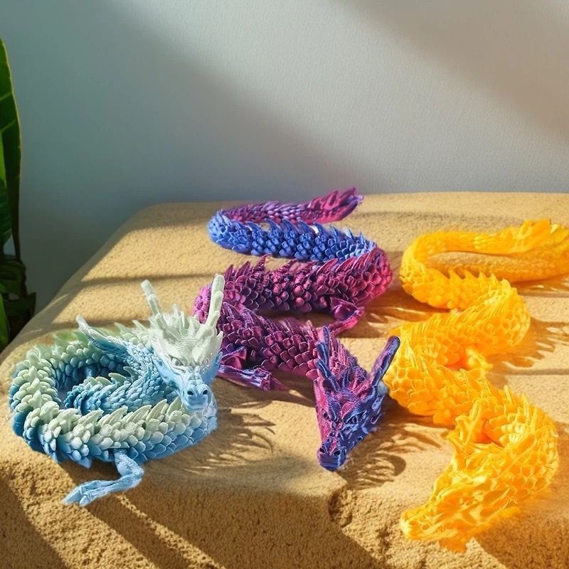 * MKA * Pajangan Kue Naga 3D/ Pajangan Lemari Naga / Mainan Articulated 3D Dragon / Mainan Naga 3D B