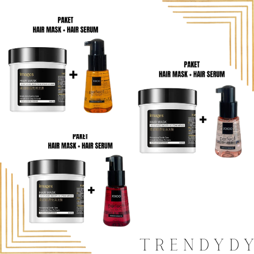 PAKET JCKOO BPOM HAIR SERUM + JCKOO Hairmask Masker Rambut Vitamin Pelurus Rambut Tanpa Catok.
