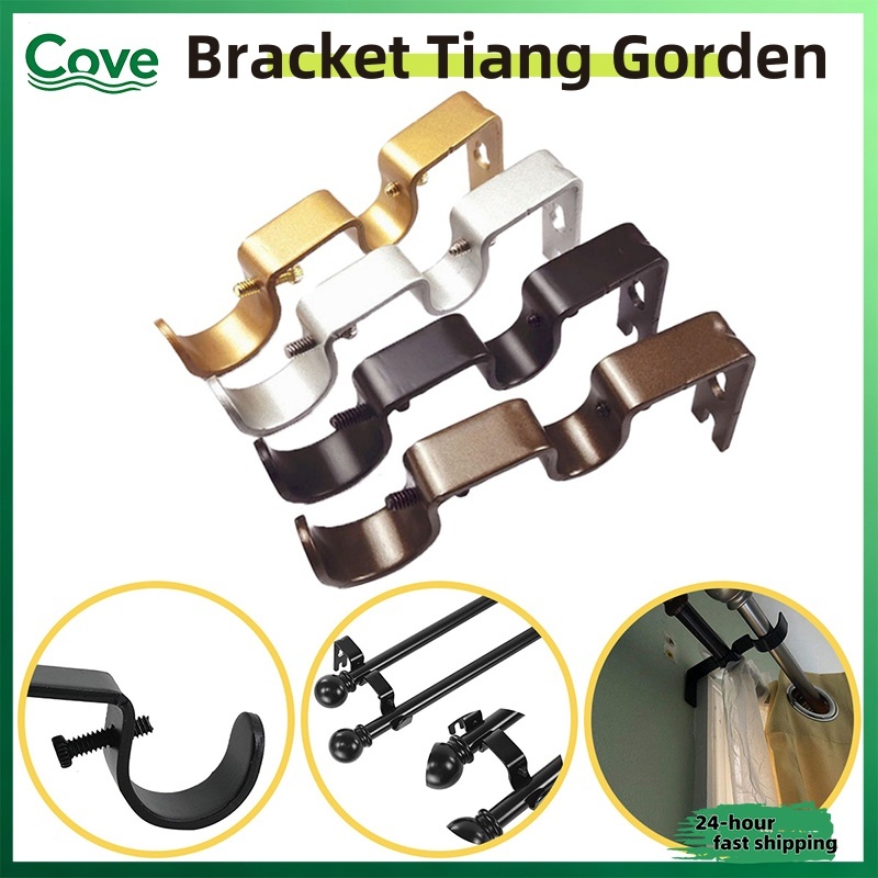 3PCS Kaki Penyangga Tiang Gorden Bracket - Bracket Penyangga Tiang Gorden, Tiang Gorden Kaki Penyang