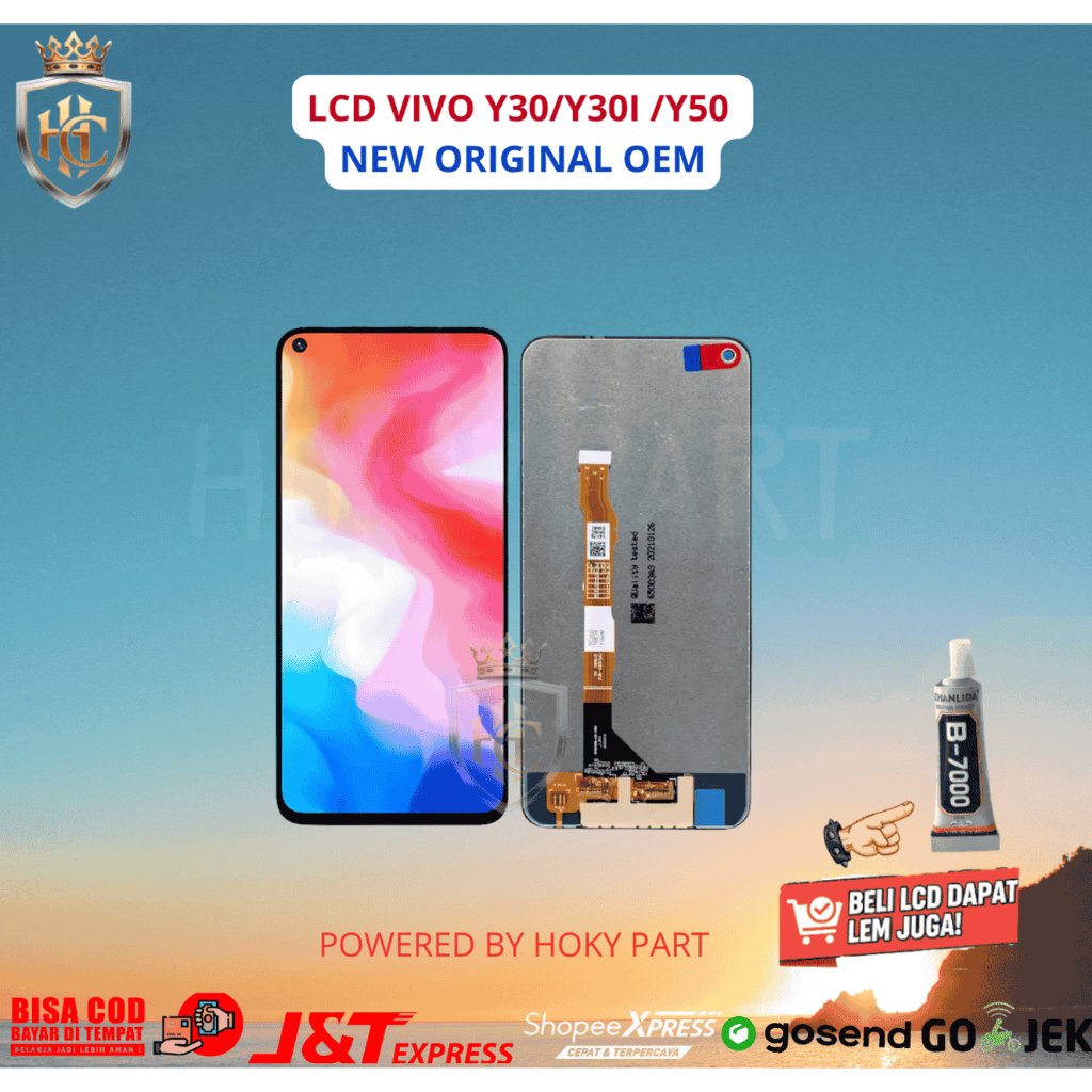 LCD VIVO Y30/Y30I/Y50 FULLSET TOUCHSCREEN NEW ORIGINAL BEST QUALITY - HOKY CELL
