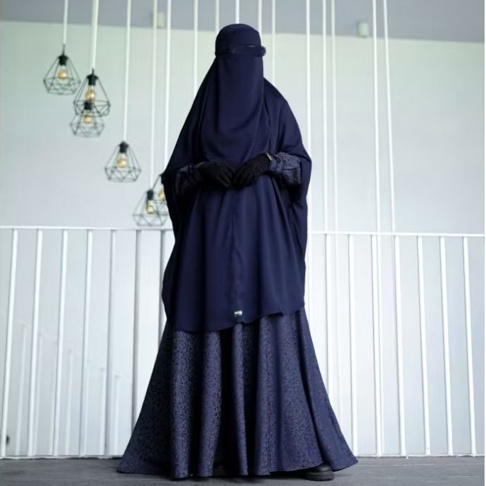 gamis syar'i umbrella special warna navy by ghumaisha collection