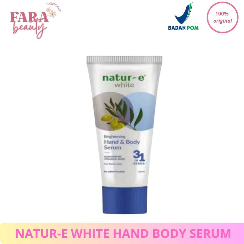 Natur-E White Hand & Body Serum 180ml - Lotion Serum dengan Glutathione & Niacinamide BPOM
