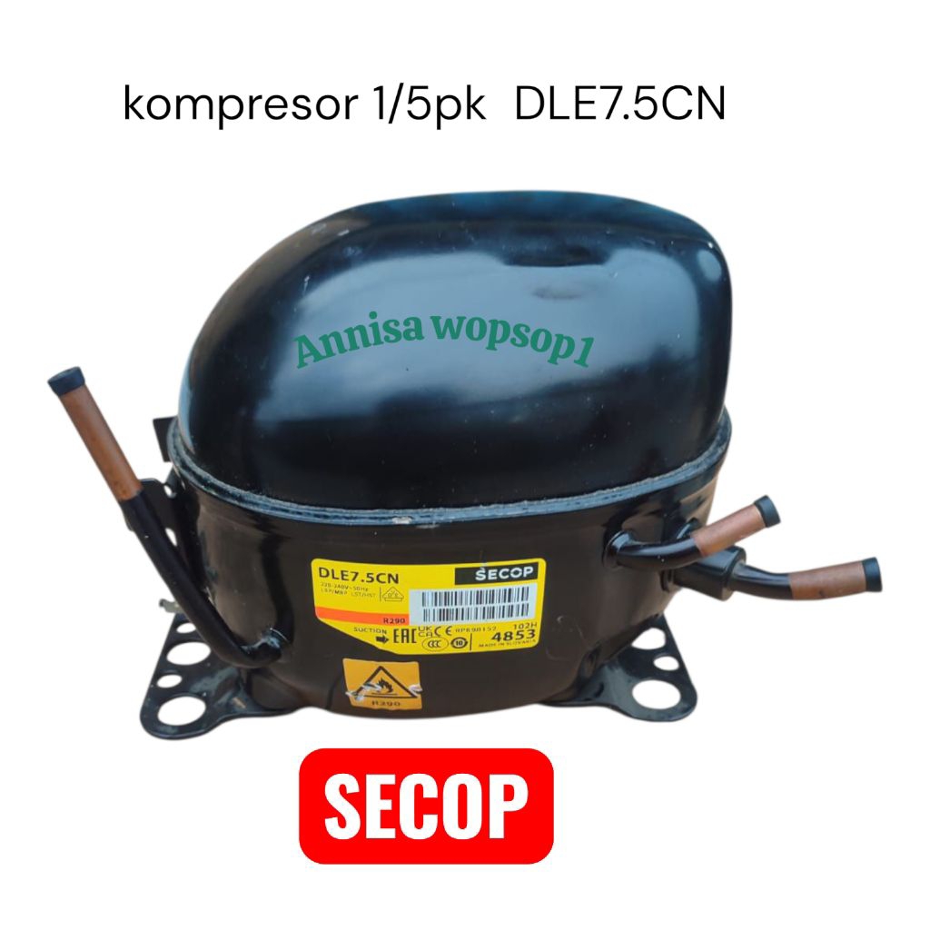 Kompresor Kulkas  1/5pk DLE7.5CN Merk SECOP