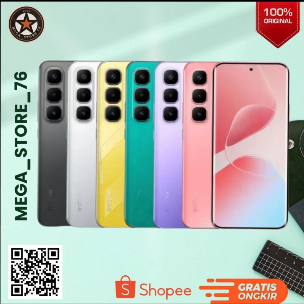 HP Infinix Hot 60 Pro+ 8/256GB- Up to 16GB Extended RAM- Helio G200-6.79 Inch AMOLED.Garansi Resmi