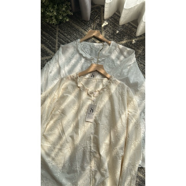 Seyha - Amala Top Brukat | Atasan Wanita Brukat Lengan Panjang Formal | Baju Kondangan