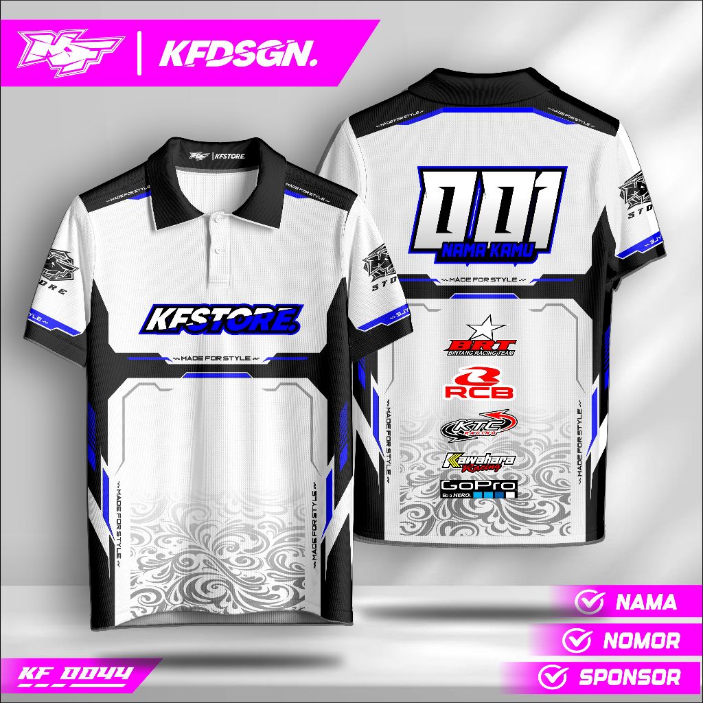Jersey Drag Bike Custom – Bisa Nama Sendiri | Baju Balap Full Print Premium