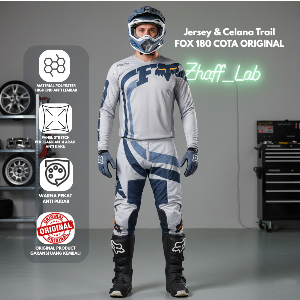 Fox 180 Cota -  Celana Trail Adventure Trabas Dan Jersey Motocross Lengan Panjang Original Original