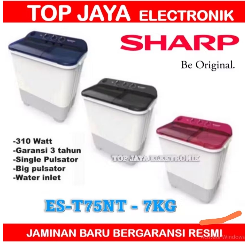 MESIN CUCI SHARP 7 KG 2 TABUNG/SHARP MESIN CUCI 7 KG TWINS TUB BARU BERGARANSI RESMI