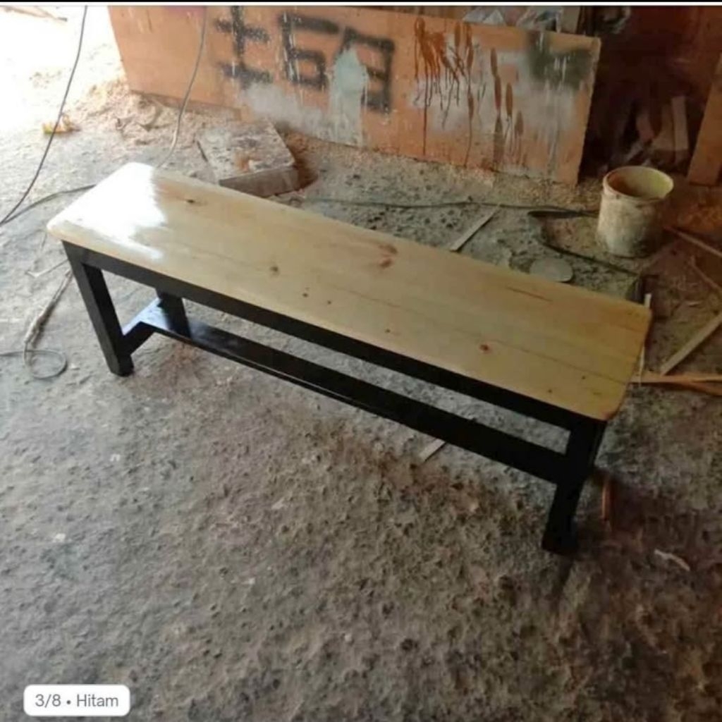 bangku panjang/bangku teras/bangku makan bahan kayu jati belanda