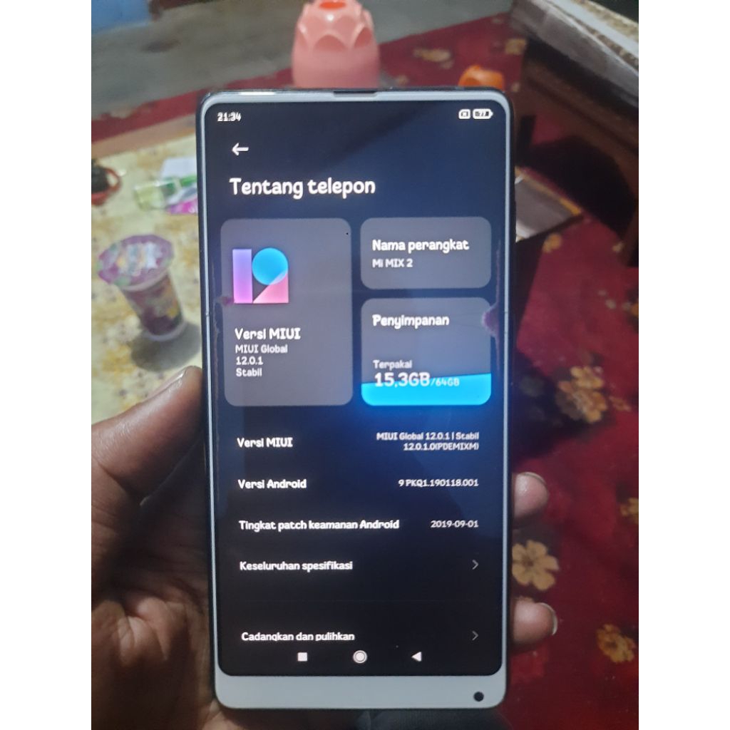 Xiaomi MI MIX 2 6/64 SNAPDRAGON 835 WIFI ONLY MINUS KETERANGAN DISKRIPSI