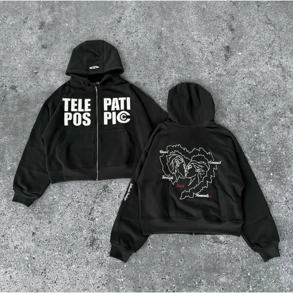Zipper Hoodie Telepati che x Pospic dark grey