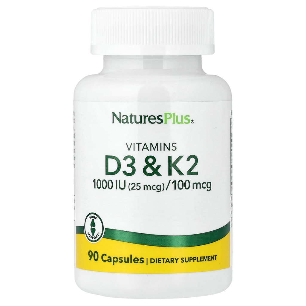 Natures Plus Vitamin D3 & K2 90 Capsules
