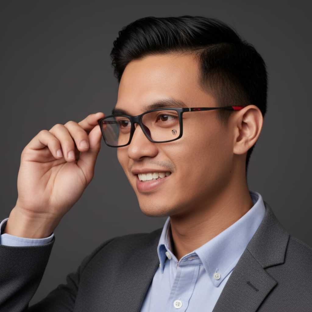 OAKLEY Kacamata Baca Pria Anti Radiasi Lensa Plus Sporty Kaca Mata Plus Auto Focus Usia 40 Keatas