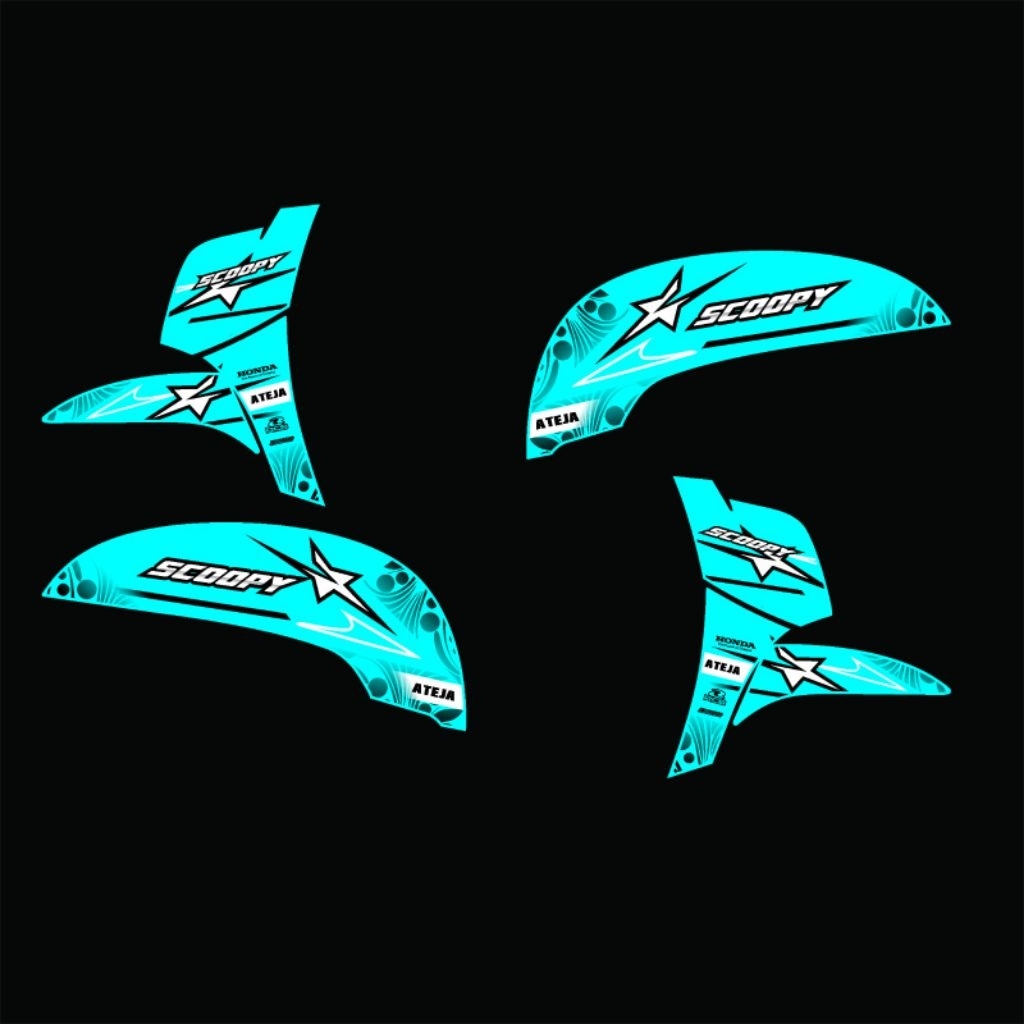 striping Scoopy, stiker Scoopy biru toska. decal scoopy