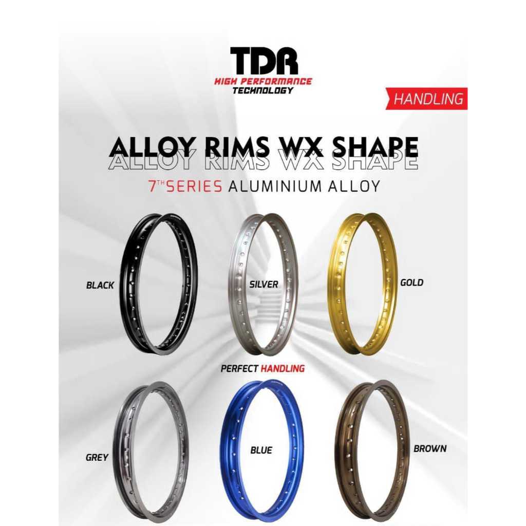 Velg Lingkaran TDR 160 185 Ring 17 Hitam Glossy
