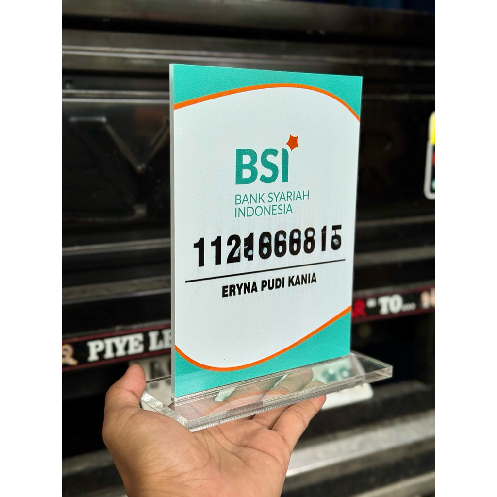 UKURAN 15x20cm BISA CUSTOM REKENING AKRLIK MEJA PAJANGAN REKENING