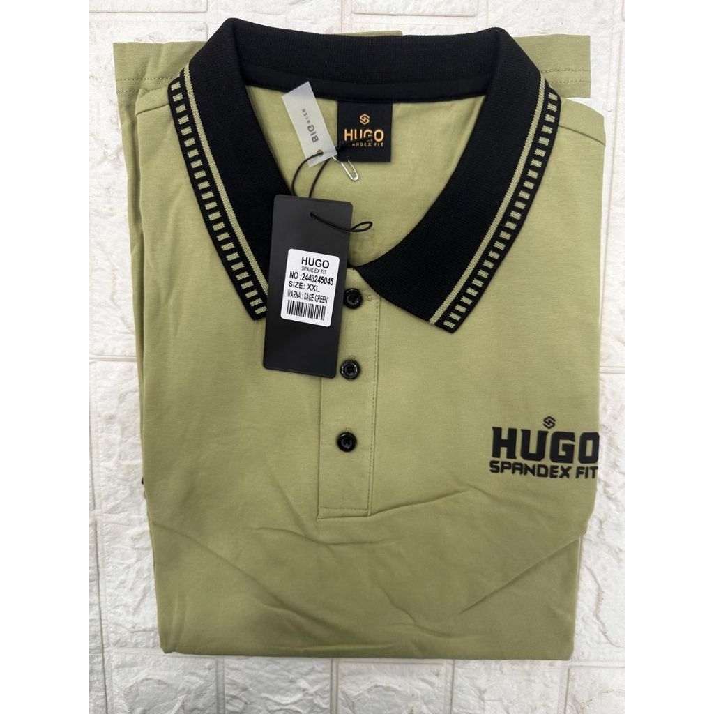 kaos kerah hugo selection jumbo/ kaos kerah hugo bigsize / kaos kerah cowok jumbo