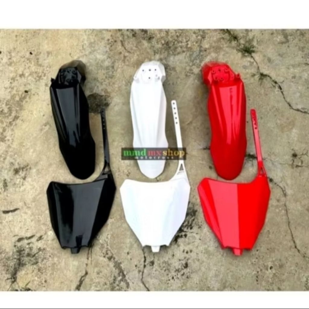 SPAKBOR DEPAN CRF110 DAN PAPAN NOMER CRF250 UNTUK MOTOR UNIVERSAL SPAKBOR DEPAN CRF110 PLAT NOMER CR