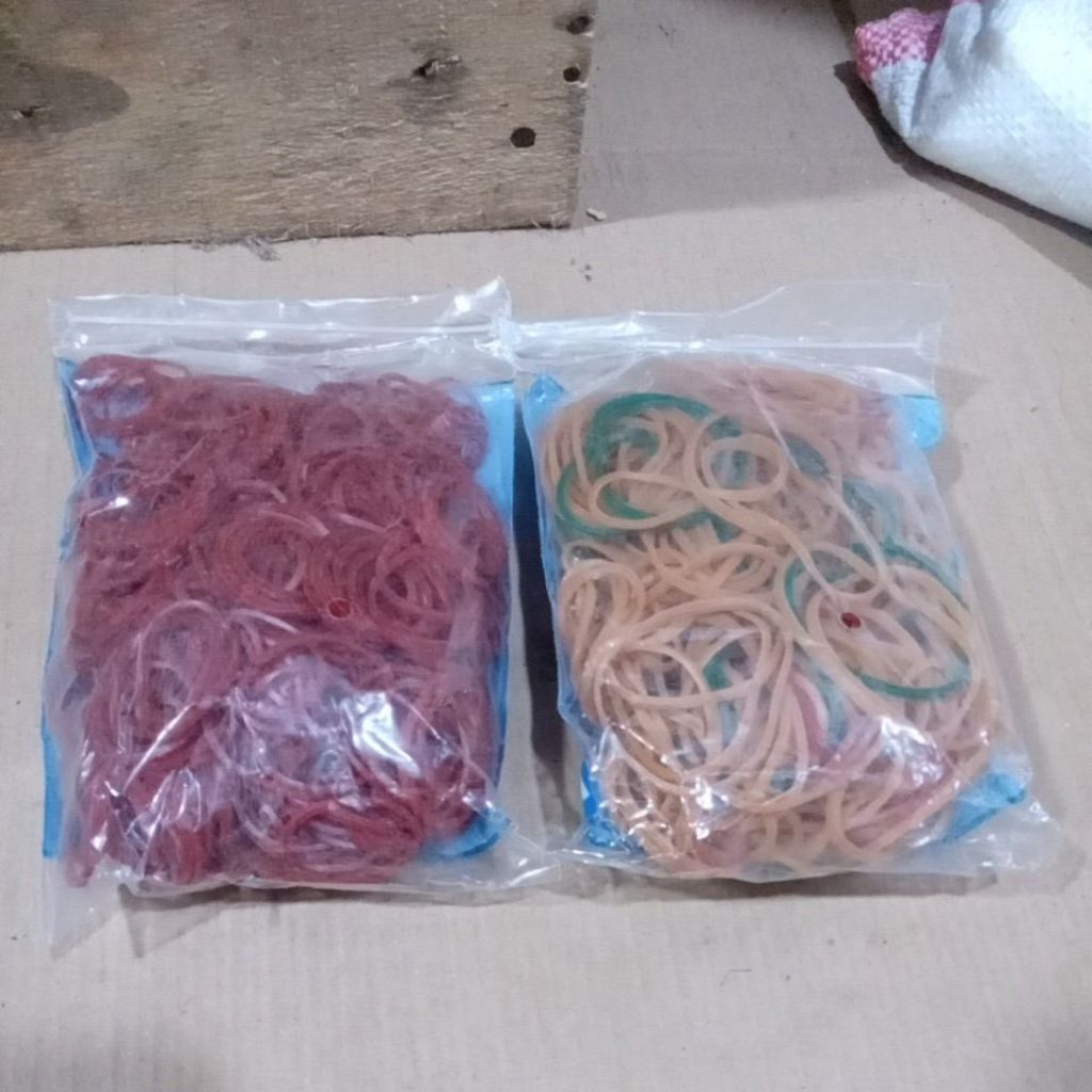 Karet Gelang Indonesia Pentil kecil / karet gelang pentil besar 100gr
