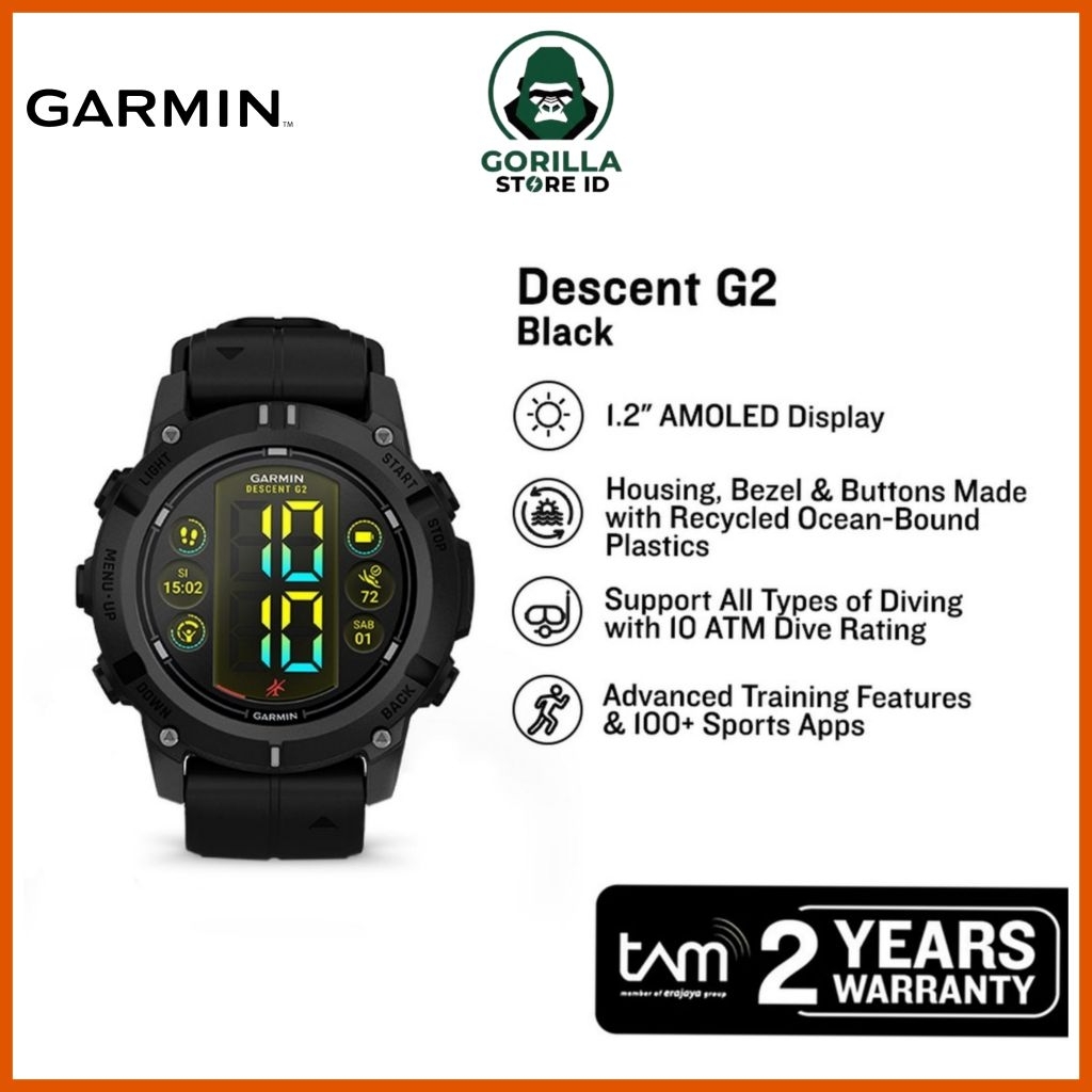 Garmin Descent G2 Smartwatch Selam AMOLED 45.5mm GPS