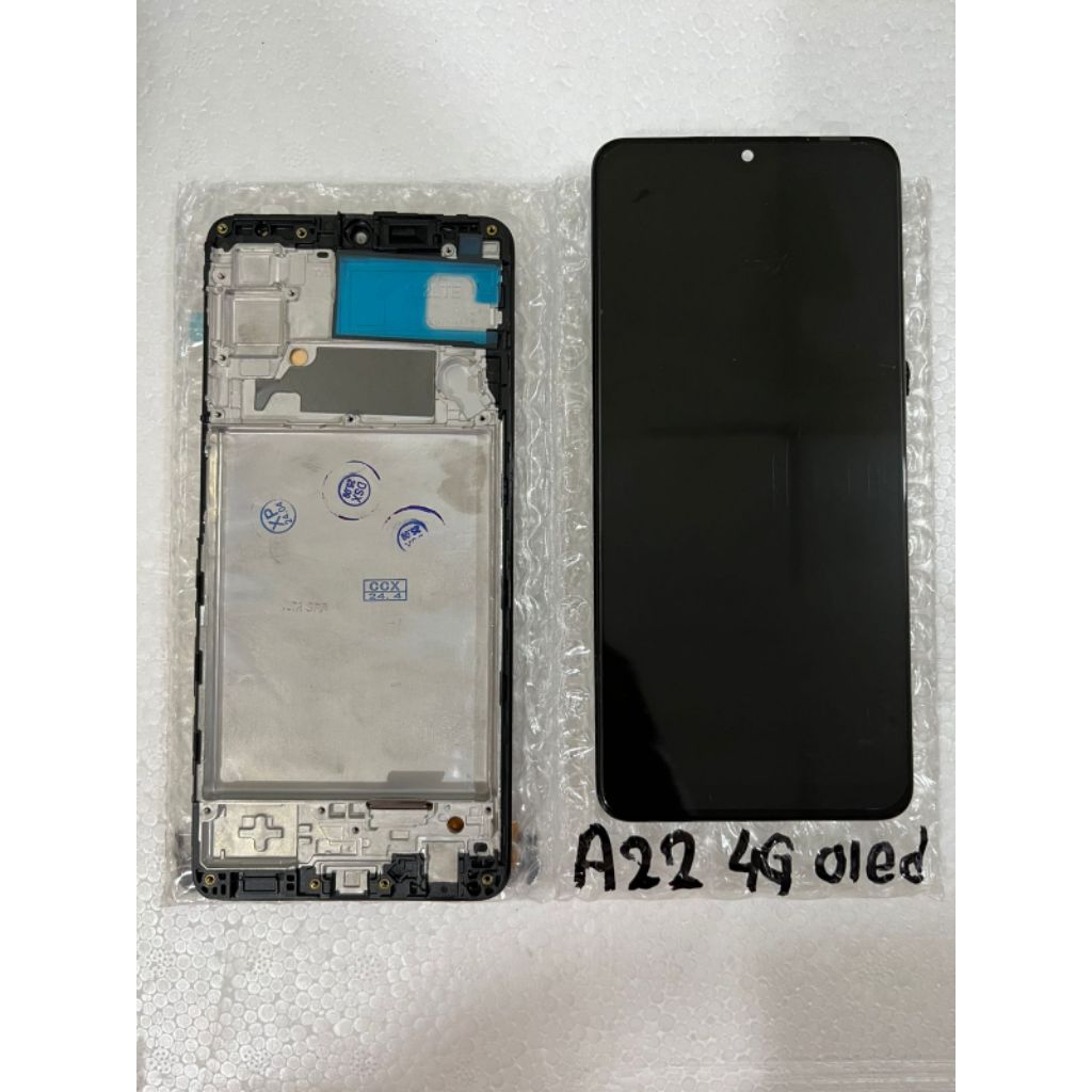 LCD + FRAME TOUCHSCREEN OLED ORI SAMSUNG A22 4G FINGERPRINT AKTIF