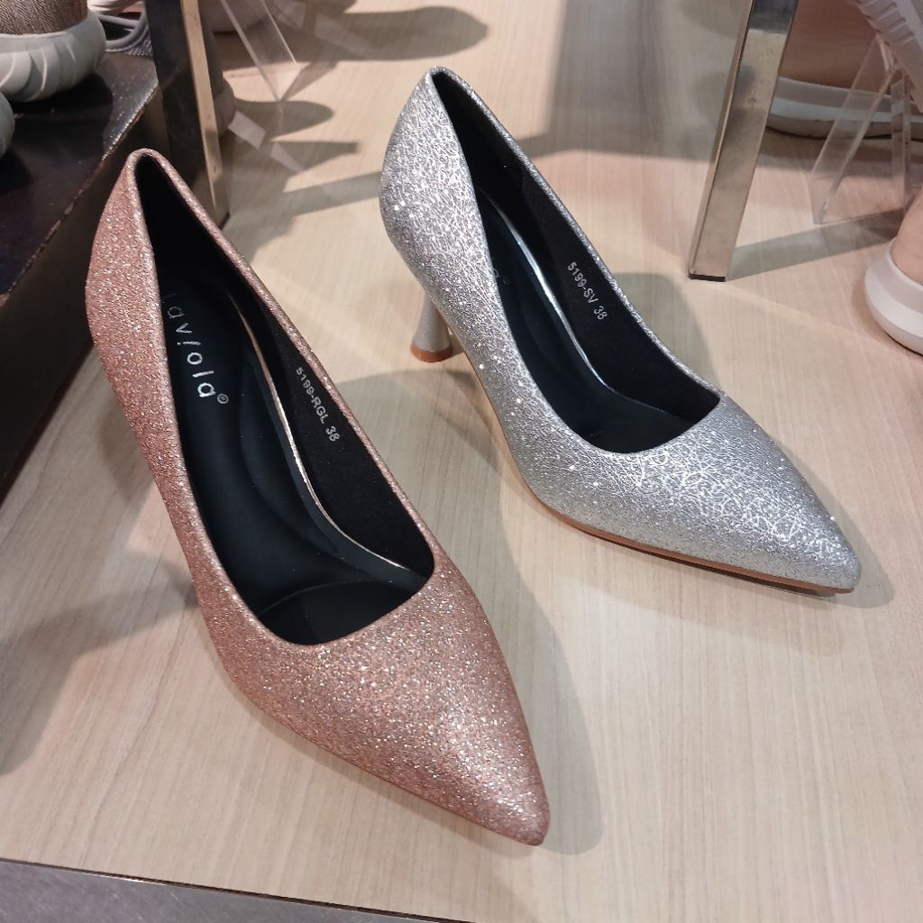 sepatu wanita fantofel pesta heels 7cm LAVIOLA ori dari matahari