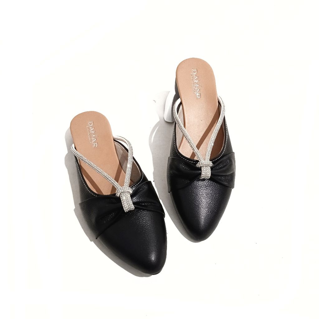 Sandal Selop Tutong Wanita Kulit Asli Mules Variasi