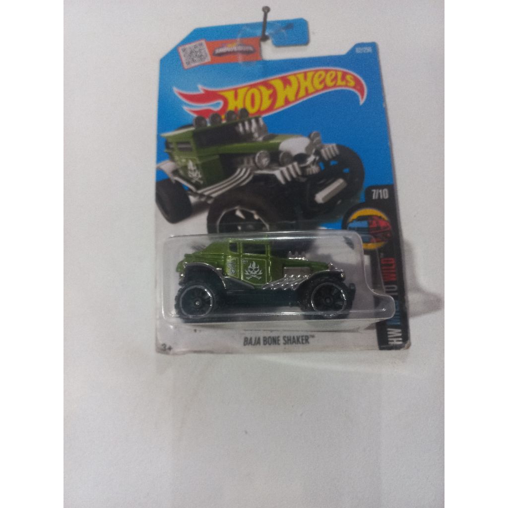 hotwheels baja Bone shaker hijau