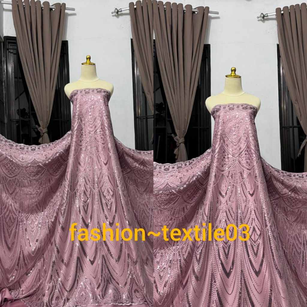 Terbaru Kain Tile Payet Premium / Kain Tile Payet Mewah / Bahan Tile Payet / Bahan Kebaya Harga Pers