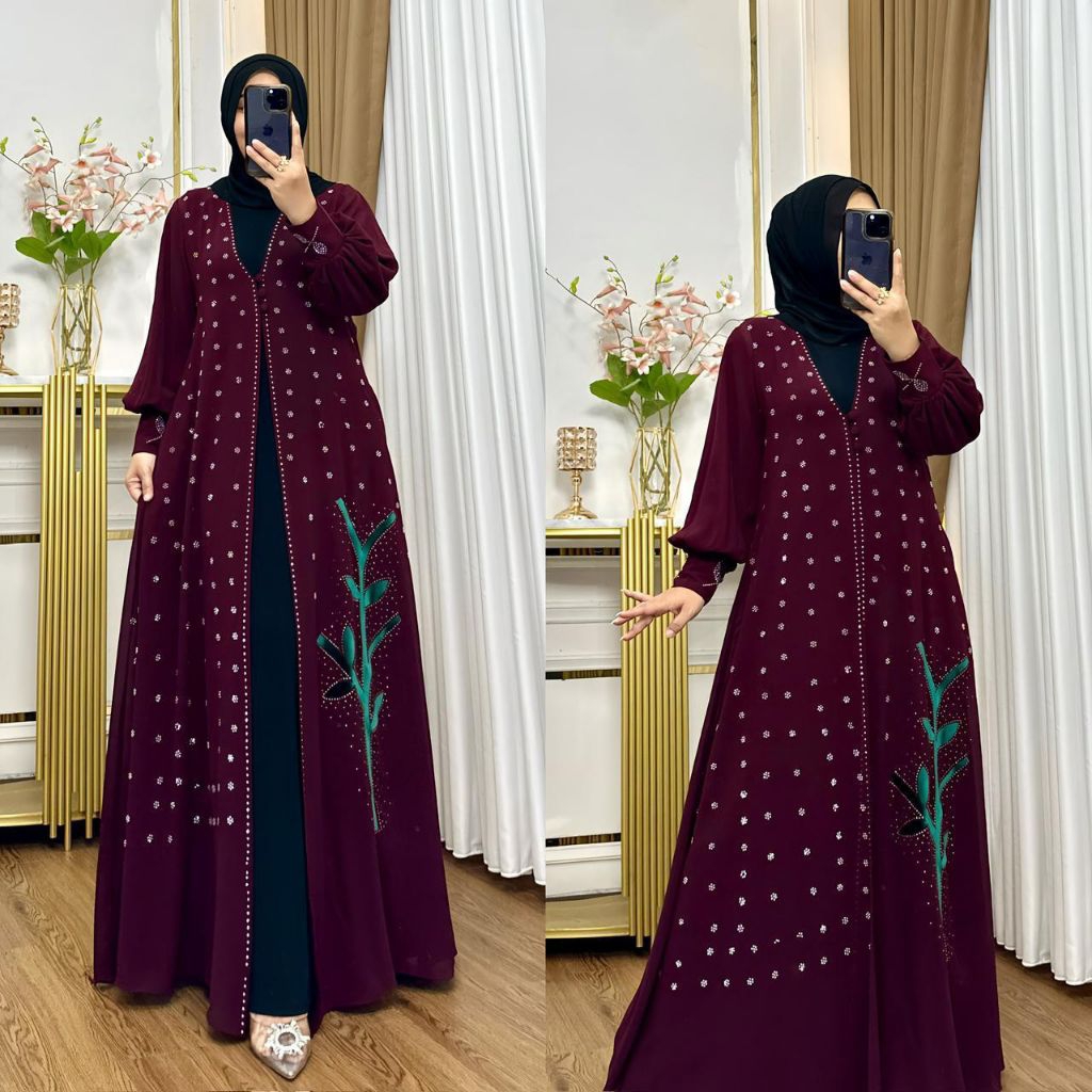 NAFIZA GAMIS OUTER INNER BAHAN JERSEY LD 110 PB 140 DAN NYAMAN