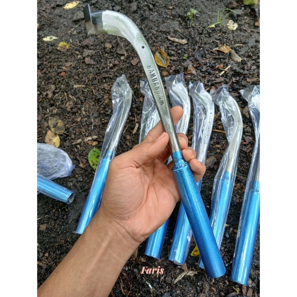 pisau sadap karet, paku rel