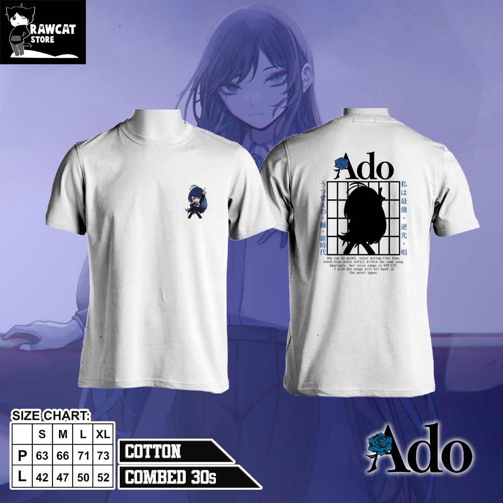 KAOS UTAITE - ADO - IDOL - CHIBI - TSHIRT PUTIH