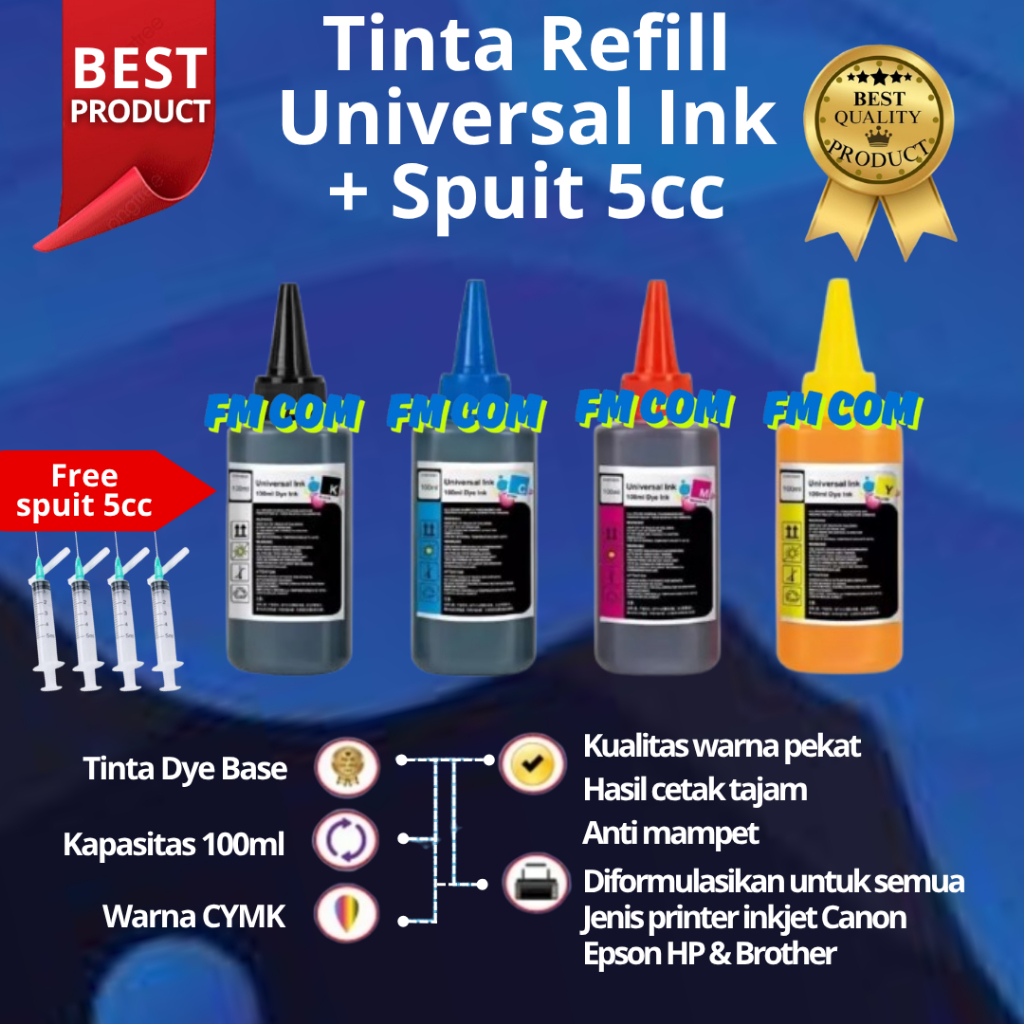 Paket Refill Tinta HP 680 Black Color Printer 1115 2135 3635