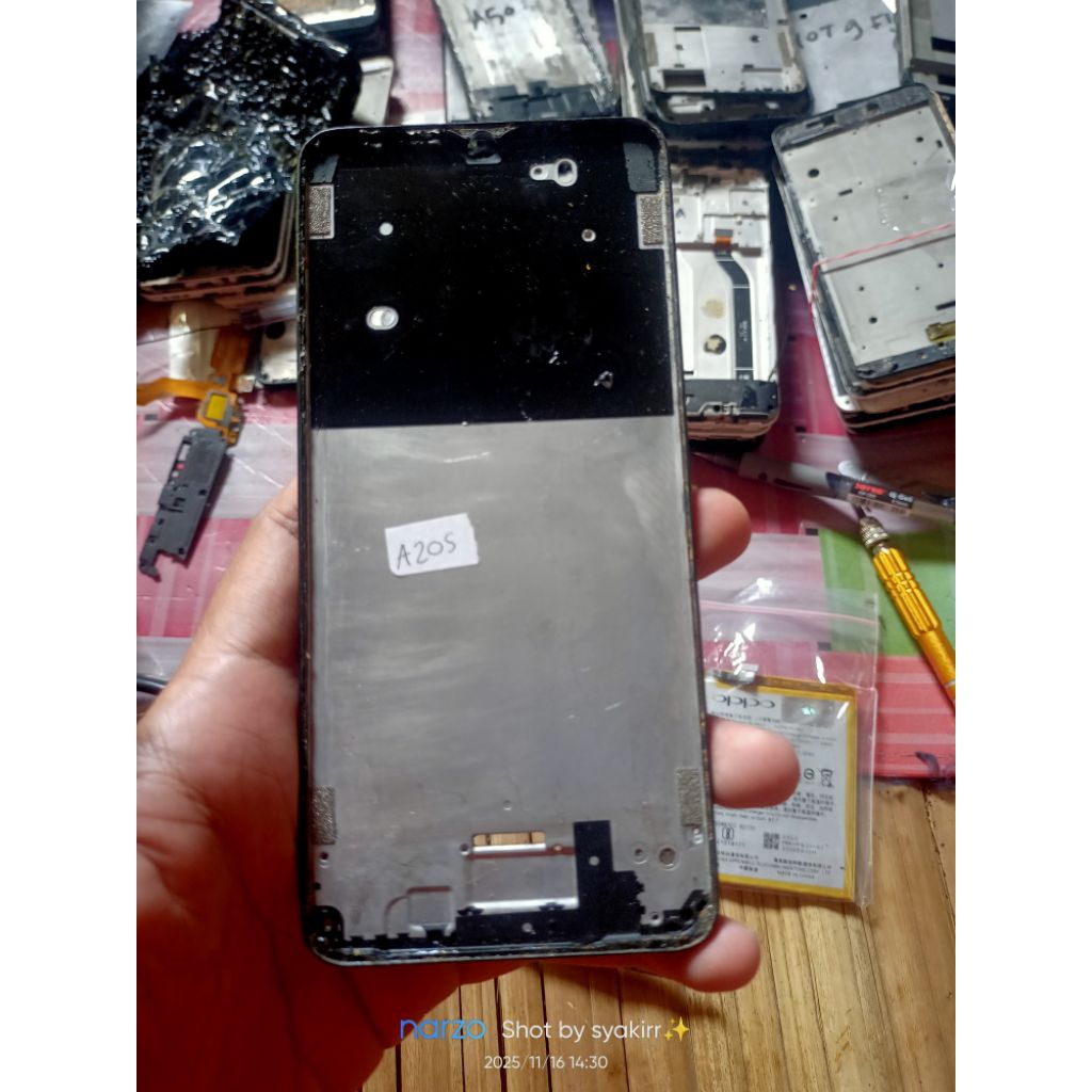 frame tatakan lcd Samsung a20s ORI copotan