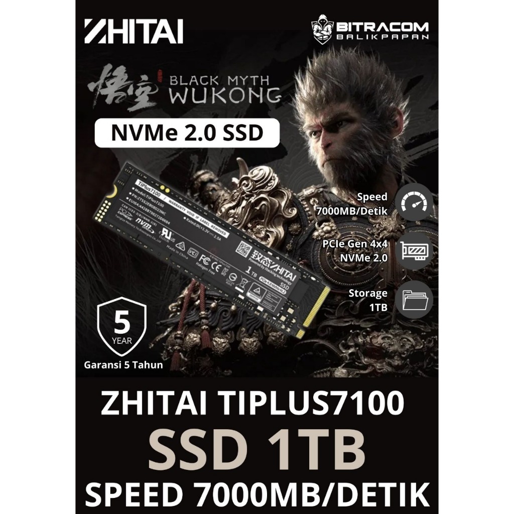 SSD Zhitai - TiPlus7100 1TB - 2TB - M.2 2280 PCIe Gen 4.0 NVMe