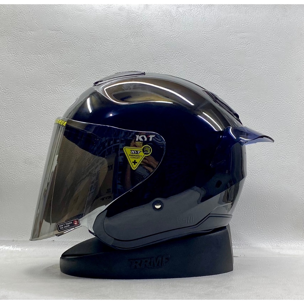 KYT KYOTO ALL WARNA PAKET GANTENG KACA SILVER FREE SPOILER 2D DAN 3D - HELM KYT ORI SNI HALF FACE CO
