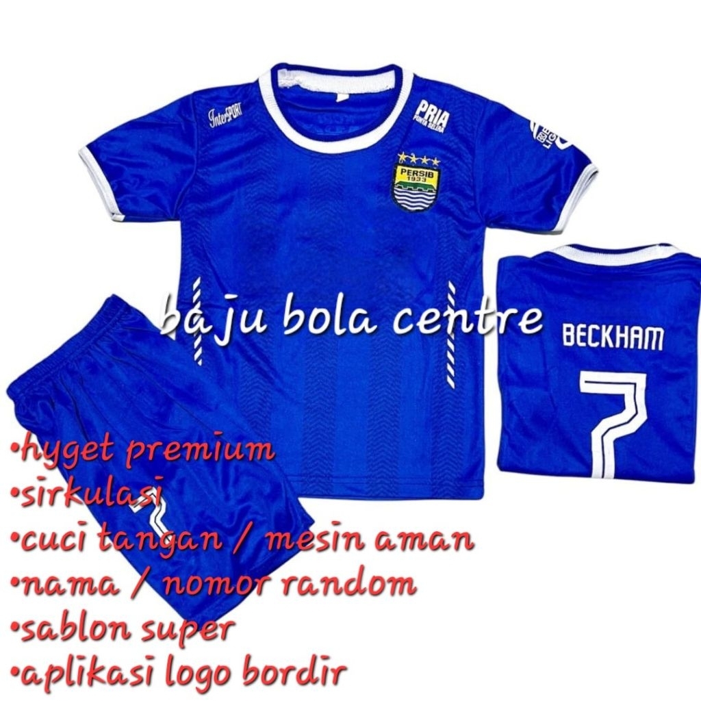baju bola setelan anak dan remaja persi sepakbola bandung silva beckham futsal olah raga
