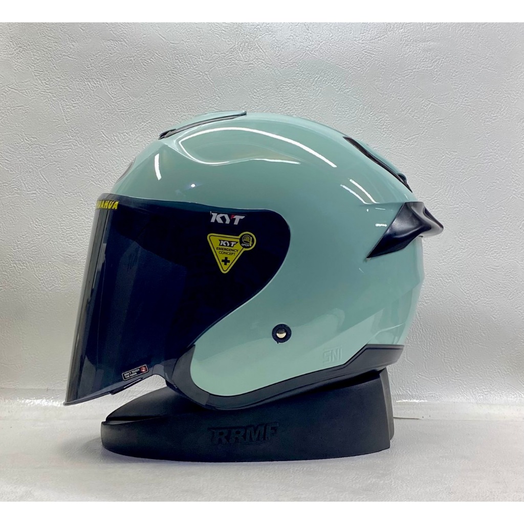 KYT KYOTO ALL WARNA PAKET GANTENG KACA SMOKE FREE SPOILER 2D DAN 3D - HELM KYT ORI SNI HALF FACE COW