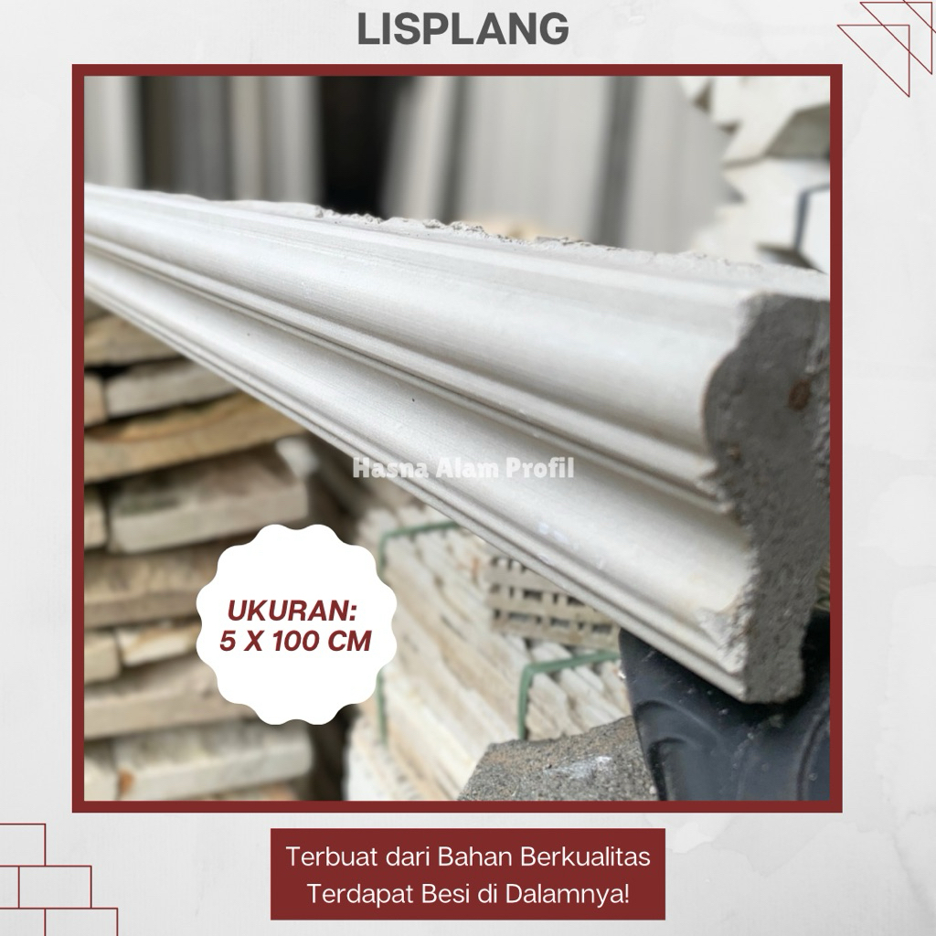 Lisplang Beton 5 x 100 cm – Lis Profil Rumah, Lis Profil Beton, Dekorasi Bangunan
